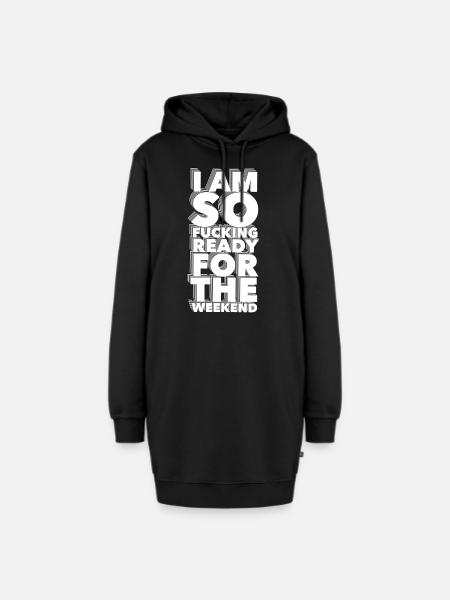 wochenende - Hoodie-Kleid - Schwarz