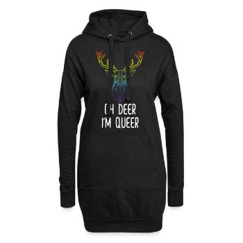 DEER Queer Hirsch lustiges LGBTQ Gay Geschenk - Hoodie-Kleid - Schwarz - Vorne