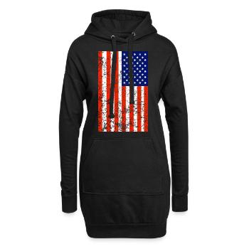 USA flag - Hoodie Dress - black - Front