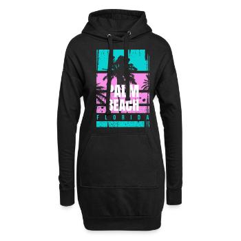 Palm Beach Florida Urlaub Mode Geschenk Reise Spaß - Hoodie-Kleid - Schwarz - Vorne