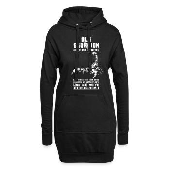 Fier illustration signe du zodiaque Scorpion disant - Sweat-shirt à capuche long Femme - noir - Devant