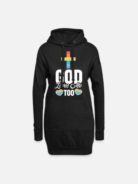 LGBTQ Regenbogen | Gott Glaube Christ Geschenkidee - Hoodie-Kleid - Schwarz