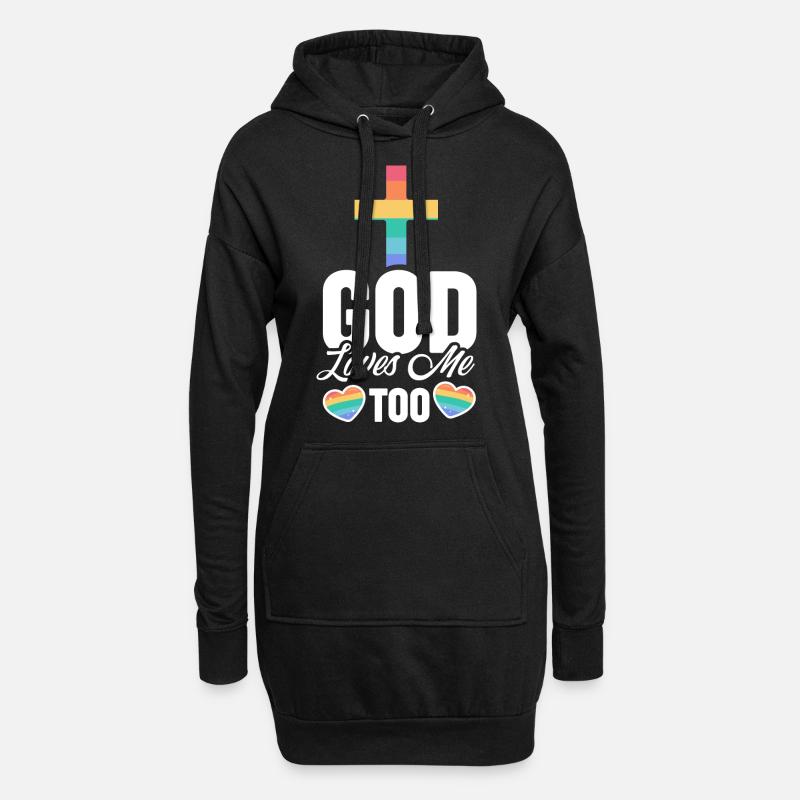 LGBTQ Regenbogen | Gott Glaube Christ Geschenkidee - Hoodie-Kleid - Schwarz