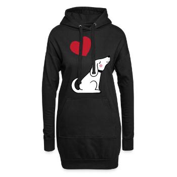 Chien - Sweat-shirt à capuche long Femme - noir - Devant