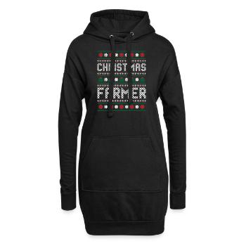 Noël Agriculteur Moche Noël - Sweat-shirt à capuche long Femme - noir - Devant