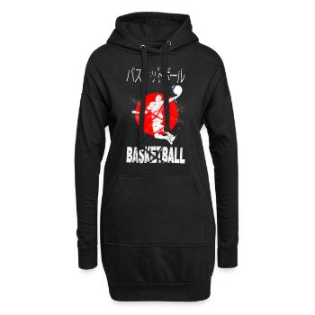 Basketball Japan Japanisch Schrift Schriftzeichen - Hoodie-Kleid - Schwarz - Vorne