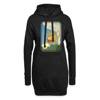 Oktopus-Kletterer - Hoodie-Kleid - Schwarz - Vorne