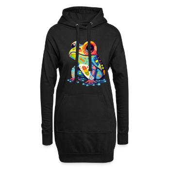 Grenouille - Sweat-shirt à capuche long Femme - noir - Devant