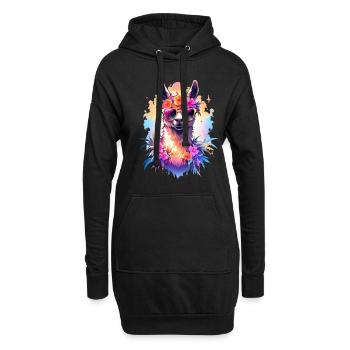 Lama - Hoodie-Kleid - Schwarz - Vorne