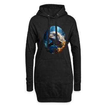 Delfin - Hoodie-Kleid - Schwarz - Vorne