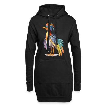Niedlicher Archaeopteryx Pastell Dino Design - Hoodie-Kleid - Schwarz - Vorne