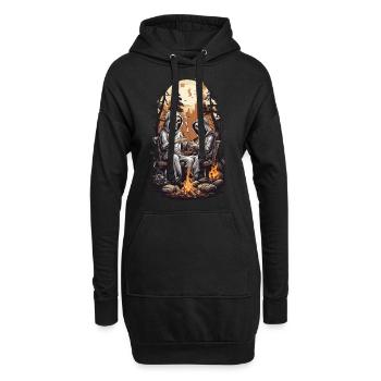 Lustige Skelette Grillen Halloween Party - Hoodie-Kleid - Schwarz - Vorne