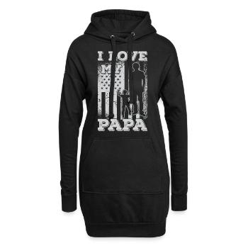Ich liebe meinen Papa Vatertag Tochter Sohn - Hoodie-Kleid - Schwarz - Vorne