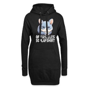Chemise de nuit officielle en chinchilla - Sweat-shirt à capuche long Femme - noir - Devant