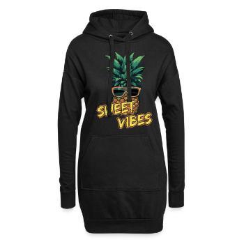 Ananas-Sonnenbrille Obst Retro-Stil für - Hoodie-Kleid - Schwarz - Vorne