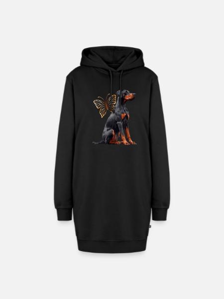Dobermann - Hoodie-Kleid - Schwarz