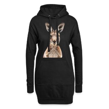 Känguru - Hoodie-Kleid - Schwarz - Vorne