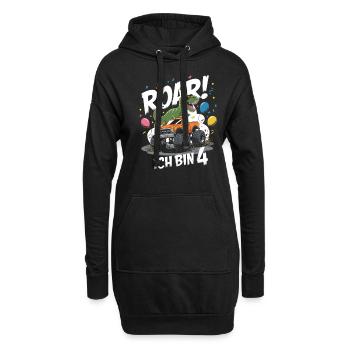 4ème anniversaire 4 ans Dino Monster Truck Fan - Sweat-shirt à capuche long Femme - noir - Devant
