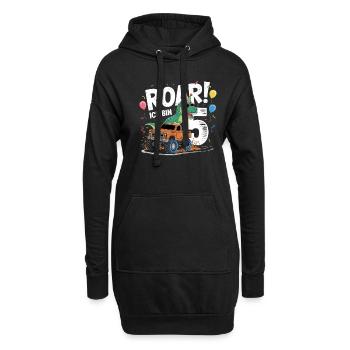 5. Geburtstag 5 Jahre Dino Monstertruck Fan - Hoodie-Kleid - Schwarz - Vorne