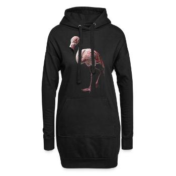 Flamingo - Hoodie-Kleid - Schwarz - Vorne
