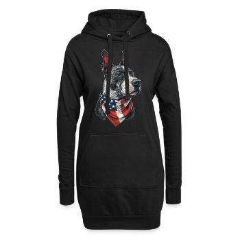 Bullterrier - Hoodie-Kleid - Schwarz - Vorne