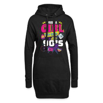 90er Jahre - Hoodie-Kleid - Schwarz - Vorne