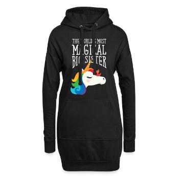 World's Most Magical Big Sister - Unicorn - Sweat-shirt à capuche long Femme - noir - Devant