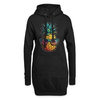 Drôle de fruit d’ananas - Sweat-shirt à capuche long Femme - noir - Devant