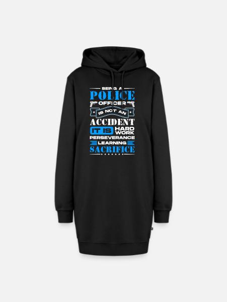 Polizei Sirene Uniform - Hoodie-Kleid - Schwarz
