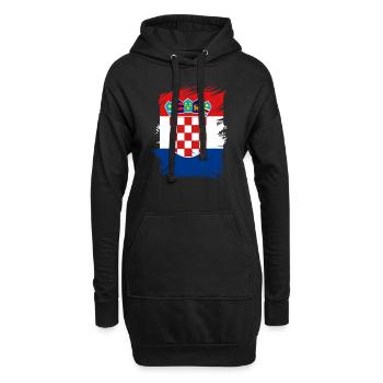 Kroatien Flagge Adria Zagreb Kroatische Fahne - Hoodie-Kleid - Schwarz - Vorne