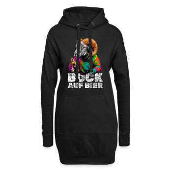 Bock auf Bier Spruch Ziege JGA Party Trinken - Hoodie-Kleid - Schwarz - Vorne