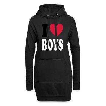 I love BOYS - Hoodie-Kleid - Schwarz - Vorne