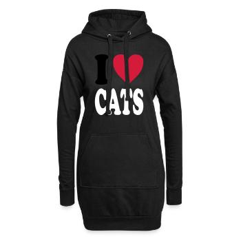 J'adore CATS - Sweat-shirt à capuche long Femme - noir - Devant