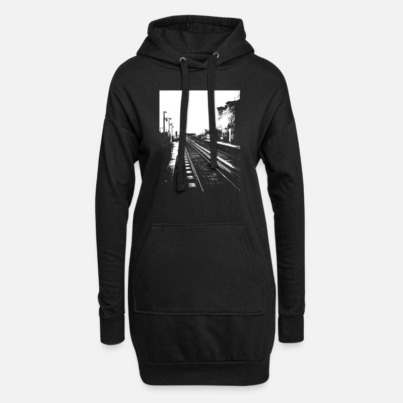U-Bahn - Hoodie-Kleid - Schwarz