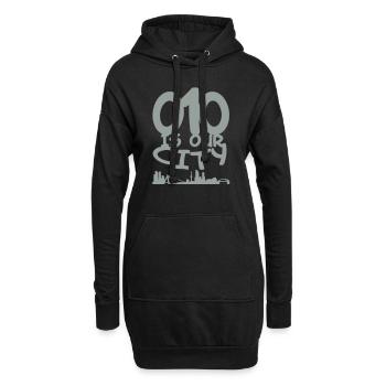 010 ist unsere Stadt - Hoodie-Kleid - Schwarz - Vorne
