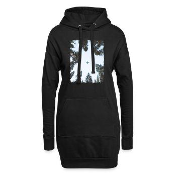 Forêt - Sweat-shirt à capuche long Femme - noir - Devant