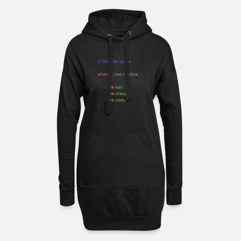 my life cycle dev - Hoodie-Kleid - Schwarz