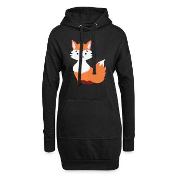 Fuchs - Hoodie-Kleid - Schwarz - Vorne