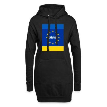 Ukraine - Sweat-shirt à capuche long Femme - noir - Devant