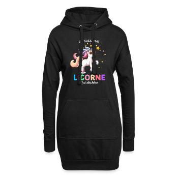 La Licorne Qui Déchire Idée Cadeau Cool - Sweat-shirt à capuche long Femme - noir - Devant