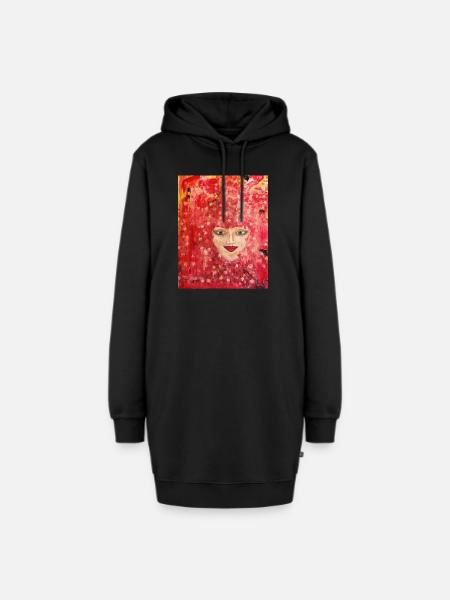 Miss Fleur - Hoodie-Kleid - Schwarz