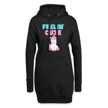 Mignon - Sweat-shirt à capuche long Femme - noir - Devant