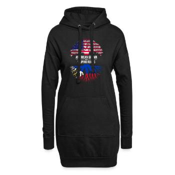 AMERIKANISCH ANGEBAUT MIT PHILIPPINISCHEN WURZELN - Hoodie-Kleid - Schwarz - Vorne