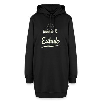 yoga - inhale & exhale - Hoodie-Kleid - Schwarz - Vorne
