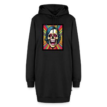 gedankenstürme one - Hoodie-Kleid - Schwarz - Vorne