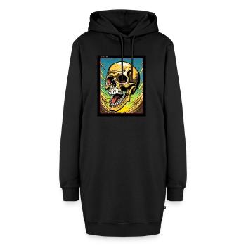gedankenstürme four - Hoodie-Kleid - Schwarz - Vorne