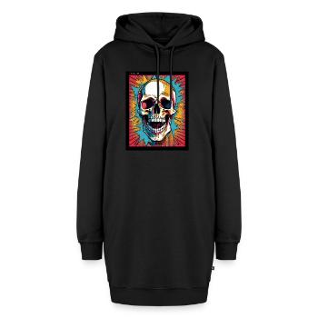 gedankenstürme two - Hoodie-Kleid - Schwarz - Vorne