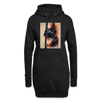 Merveilles à moustaches : Oeuvre de Collage de chat Vintage - Sweat-shirt à capuche long Femme - noir - Devant