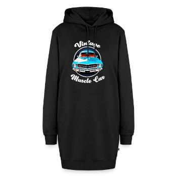 Oldtimer Sonnenuntergang - Hoodie-Kleid - Schwarz - Vorne