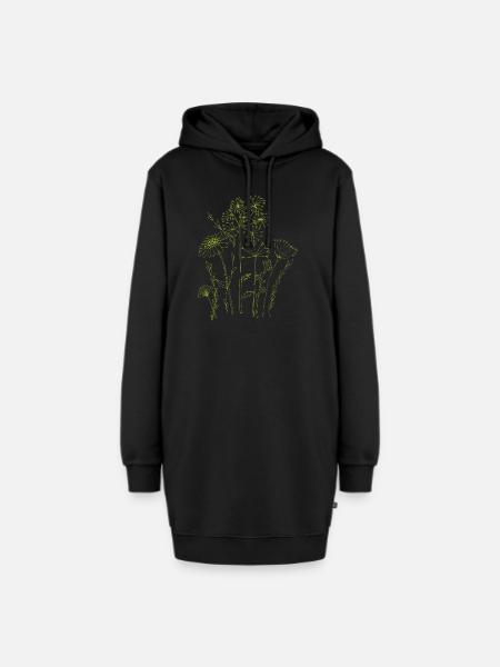 trockenblumen style - Hoodie-Kleid - Schwarz